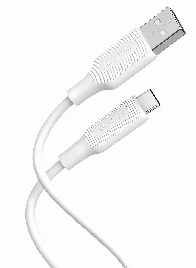 جو-ديز كابل للشحن ونقل البيانات ومزود بمنفذ Type C يدعم خاصية الشحن السريع أبيض - Image 1