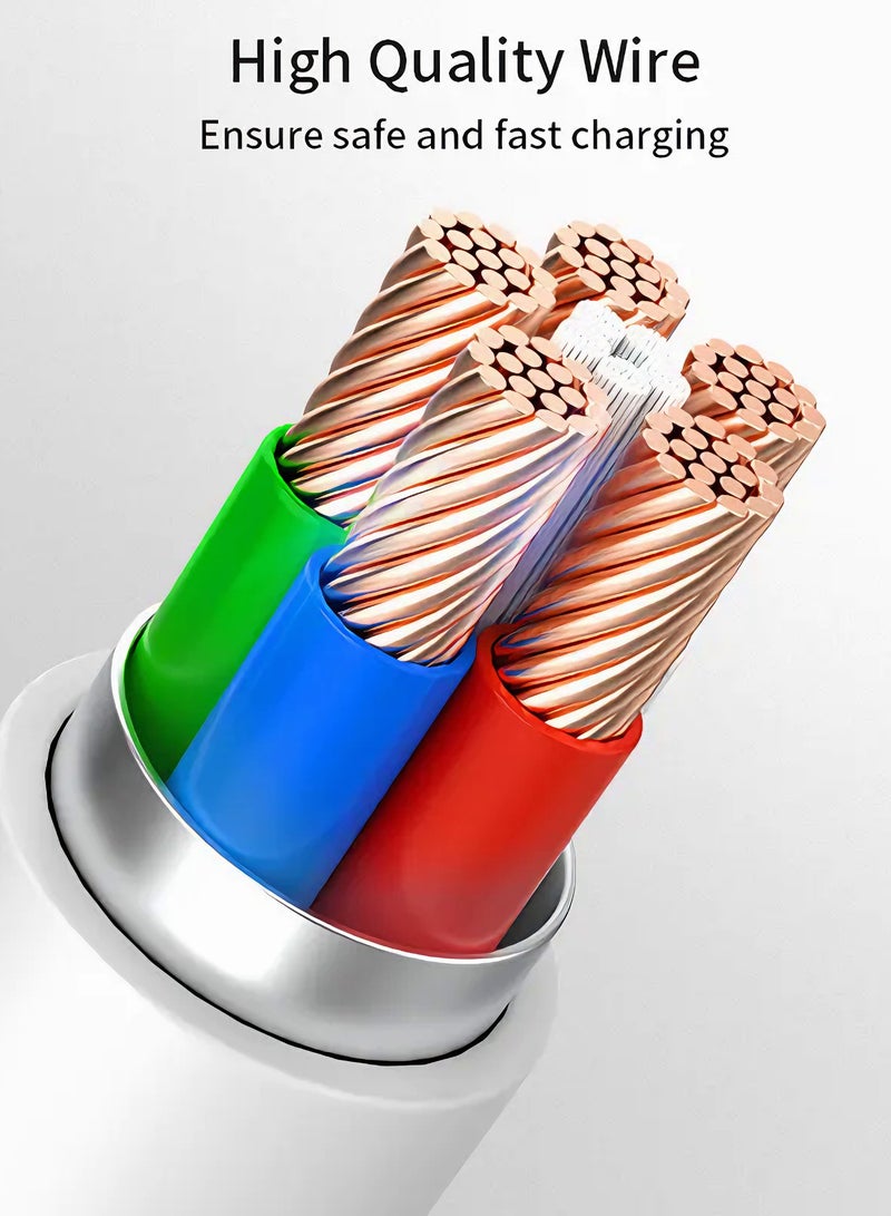 جو-ديز كابل للشحن ونقل البيانات ومزود بمنفذ Type C يدعم خاصية الشحن السريع أبيض - Image 2