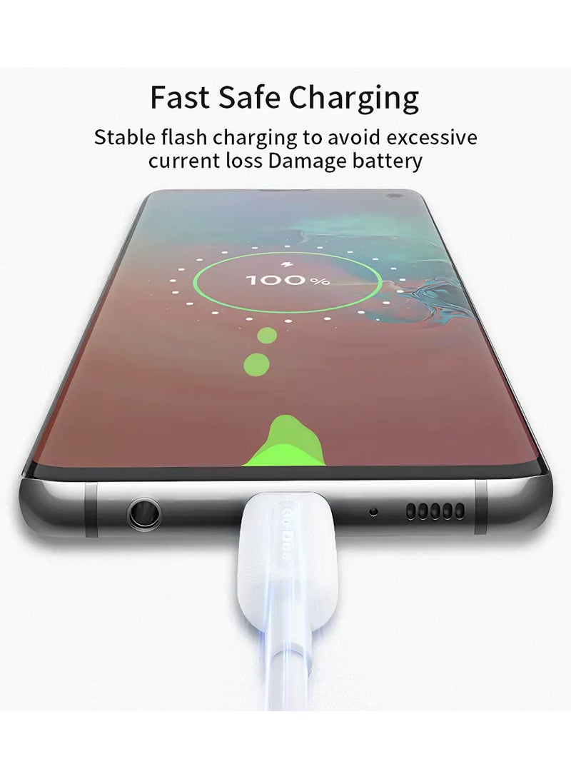 جو-ديز كابل للشحن ونقل البيانات ومزود بمنفذ Type C يدعم خاصية الشحن السريع أبيض - Image 5