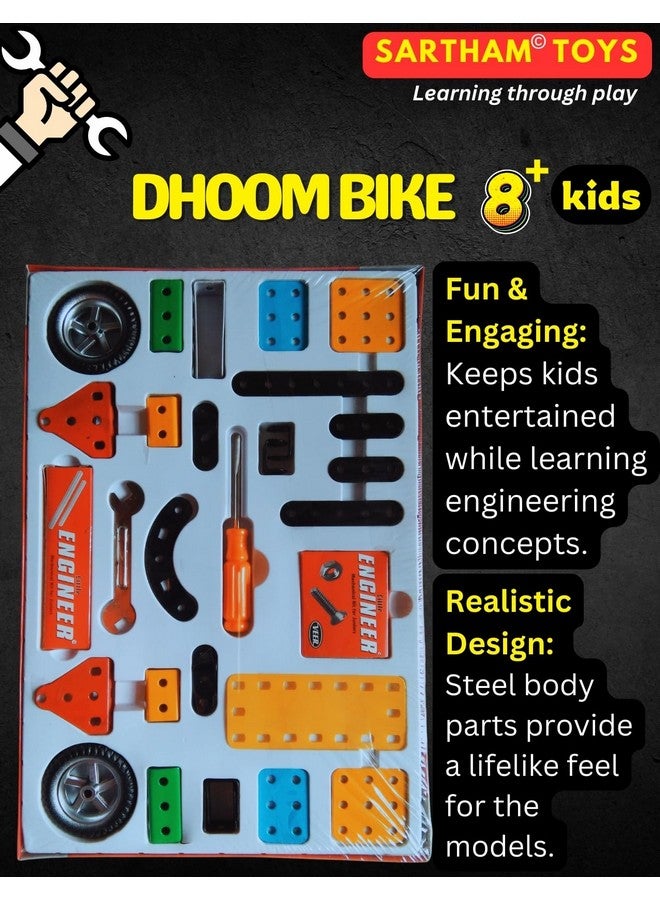 SARTHAM Dhoom Bike for Age 8+ Kids | Metal, Engineering and Construction Based Educational Toy for Kids | Puzzle and Assembling Toy for 8+ Year Old | Gift for 8+ Year Old boy | Multicolor - Image 5