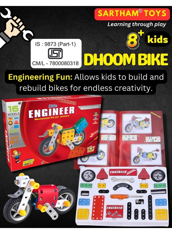 SARTHAM Dhoom Bike for Age 8+ Kids | Metal, Engineering and Construction Based Educational Toy for Kids | Puzzle and Assembling Toy for 8+ Year Old | Gift for 8+ Year Old boy | Multicolor - Image 4