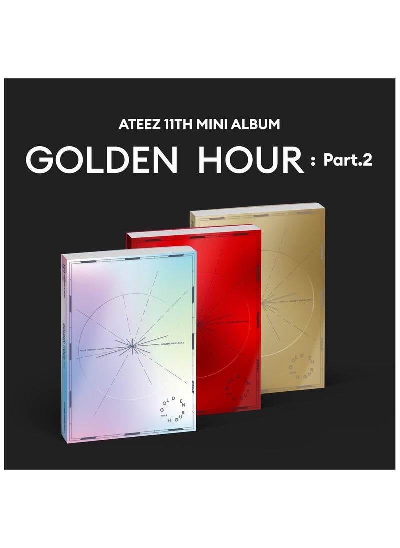 ATEEZ - Ateez 11th Mini Album Golden Hour Part 2 To Version Kpop Music CD with Photocard Postcard Folded Poster and More - Image 1