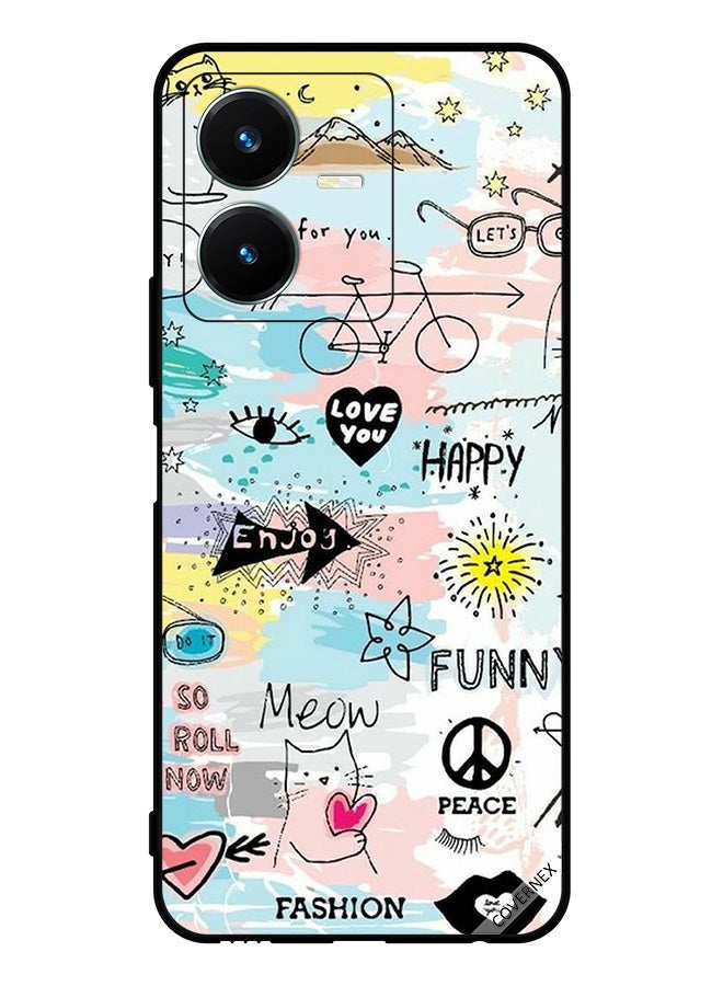 Covernex Protective Case Cover For vivo Y22 Doodle Meow Enjoy - Image 1