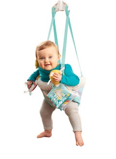 evenflo Evenflo Exersaucer Baby Hanging Clampable Doorway Jumper with 4 Removable Toys, Peek a Boo Flip -Book, and Mirror, Sweet Skies  - Image 2