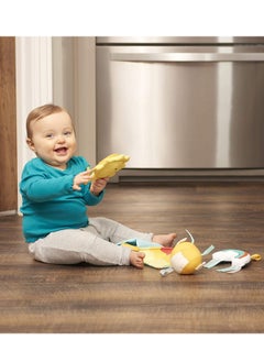 evenflo Evenflo Exersaucer Baby Hanging Clampable Doorway Jumper with 4 Removable Toys, Peek a Boo Flip -Book, and Mirror, Sweet Skies  - Image 3