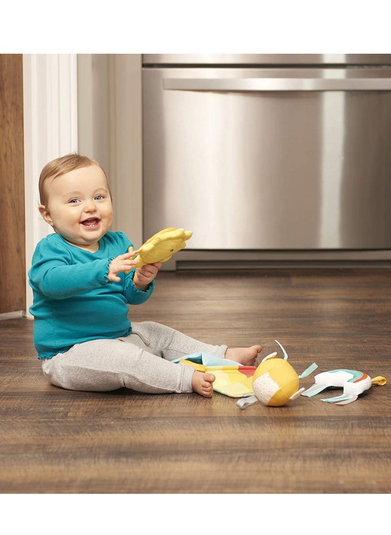 evenflo Evenflo Exersaucer Baby Hanging Clampable Doorway Jumper with 4 Removable Toys, Peek a Boo Flip -Book, and Mirror, Sweet Skies  - Image 3