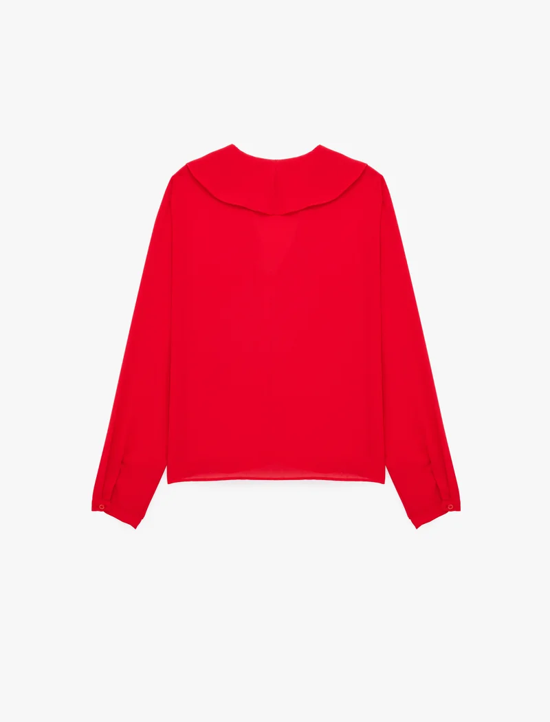 كوتون Ruffle Shirt