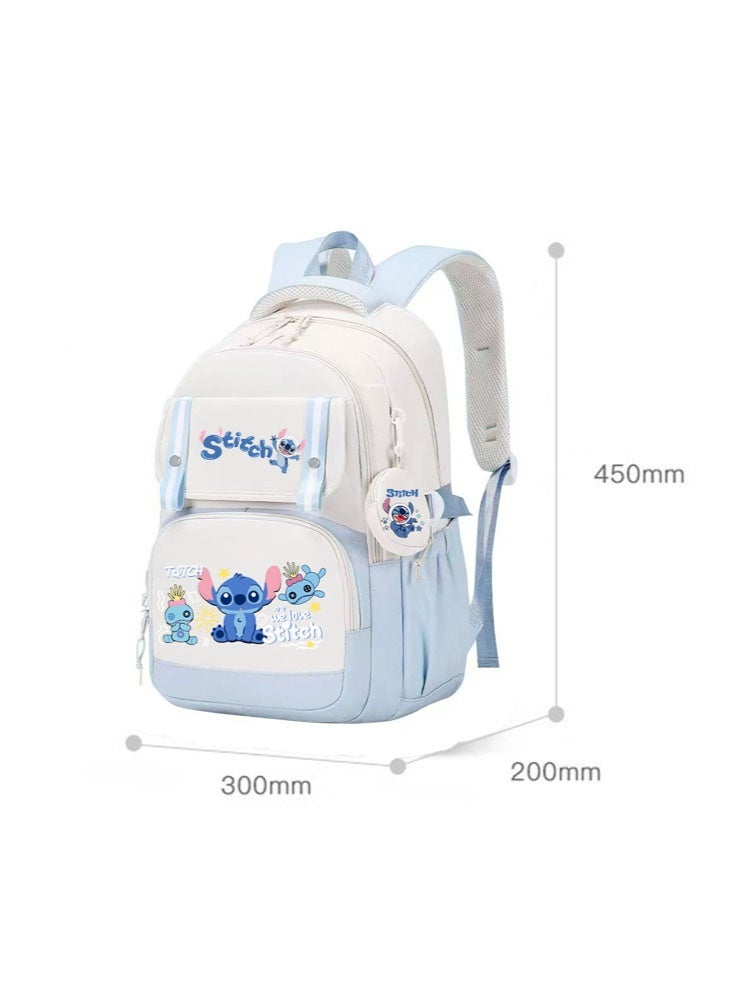 stitch cartoon print spine protection backpack schoolbags for teenagers and primary school students men and women leisure sports backpacks - Image 2