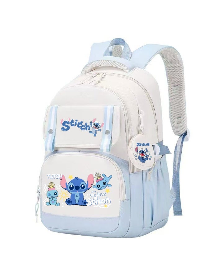 stitch cartoon print spine protection backpack schoolbags for teenagers and primary school students men and women leisure sports backpacks - Image 1