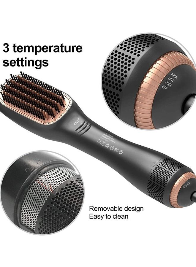 CGY Professional Steam And Infrared Hair Dryer Black/Rose Gold 380g - Image 2