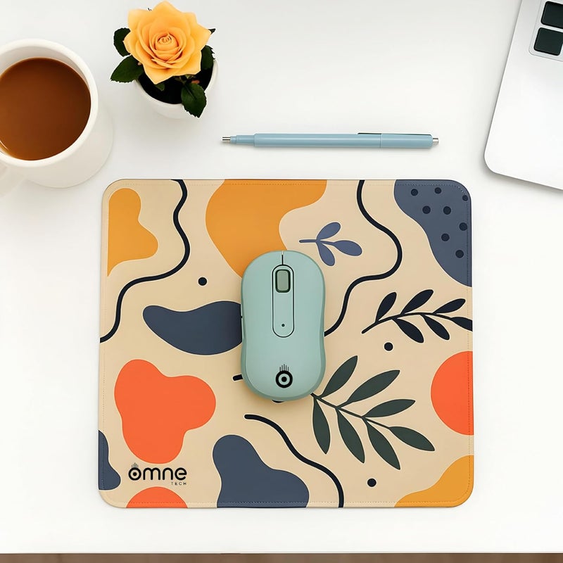 omne TECH Mouse Pad for Desk | Smooth Waterproof Surface, Anti-Slip Rubber Base, Durable & Comfortable Mat for Office, Laptop & Computer | 250×210mm – Multicolour - Image 4