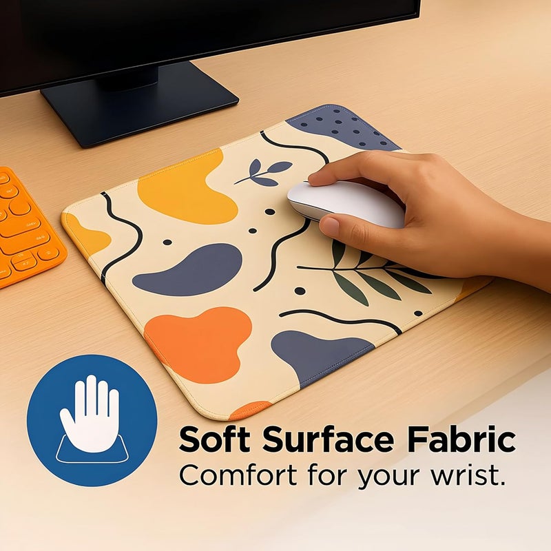omne TECH Mouse Pad for Desk | Smooth Waterproof Surface, Anti-Slip Rubber Base, Durable & Comfortable Mat for Office, Laptop & Computer | 250×210mm – Multicolour - Image 2