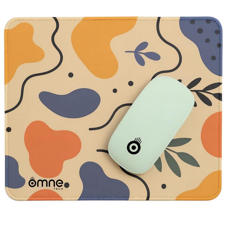omne TECH Mouse Pad for Desk | Smooth Waterproof Surface, Anti-Slip Rubber Base, Durable & Comfortable Mat for Office, Laptop & Computer | 250×210mm – Multicolour - Image 1