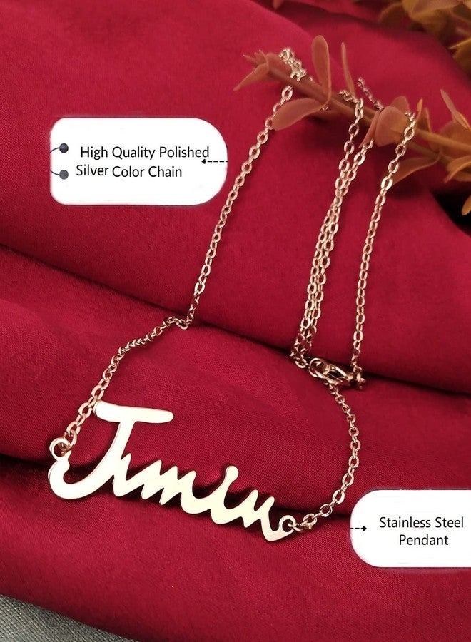 Vama Bts Army Merch Jewellery Bangtan Band Boys Name Locket Pendant Chain Necklace For Boys & Girls (Bts Jimin Pendant) - Image 2