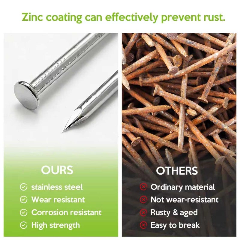 KOAMLY 510 Pcs Hardware Nails Stainless Steel Nails Assortment Kit,7 Sizes Mix Rust-Proof Common Nails for Wood, Fence, Furniture, Crafts & DIY Projects â€“ Practical Fastener Kit Saves Your Time - Image 3