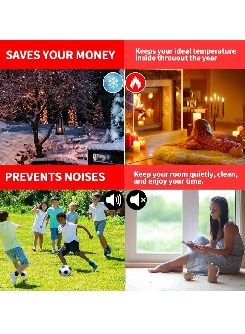 Fanski 2 Pack Door Draft Stopper Under Door Seal for Exterior/Interior Doors, Strong Adhesive Door Sweep Soundproof Weather Stripping, 2" W x 39" L,White - Image 2