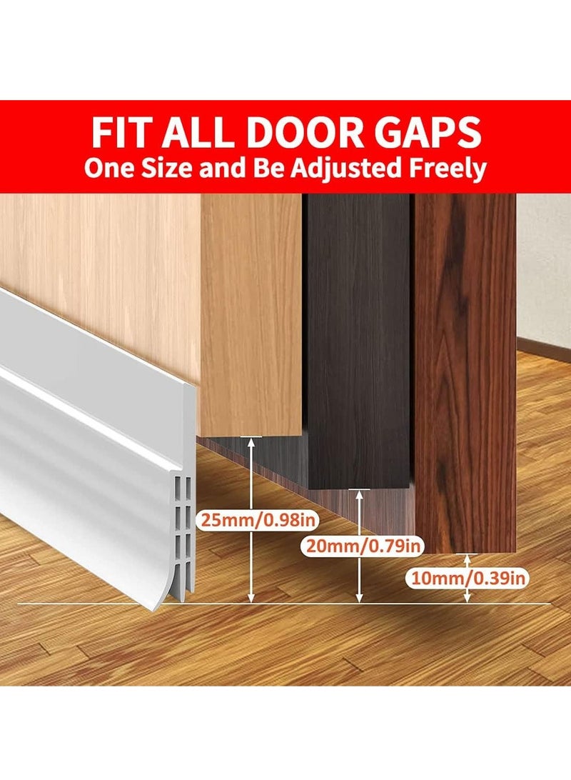 Fanski 2 Pack Door Draft Stopper Under Door Seal for Exterior/Interior Doors, Strong Adhesive Door Sweep Soundproof Weather Stripping, 2" W x 39" L,White - Image 5