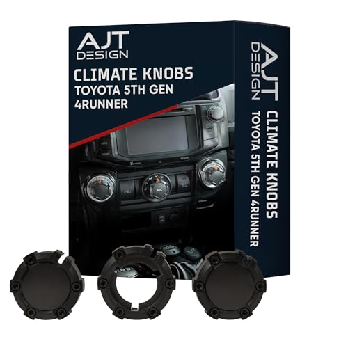AJT DESIGN Climate Control Knobs for Toyota 4Runner 5th Gen 20102024 Set of 3 Rugged Matte Black Car Ac Knobs HighStrength ABS Plastic AC Knob Replacement Easy Installation Made in USA - Image 1