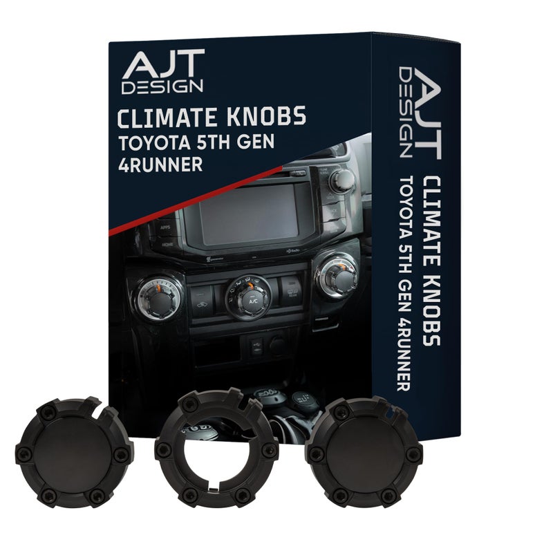 AJT DESIGN Climate Control Knobs for Toyota 4Runner 5th Gen 20102024 Set of 3 Rugged Matte Black Car Ac Knobs HighStrength ABS Plastic AC Knob Replacement Easy Installation Made in USA - Image 2