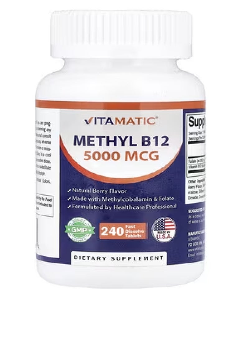 Vitamatic Methyl B12 Natural Berry 240 Fast Dissolve Tablets