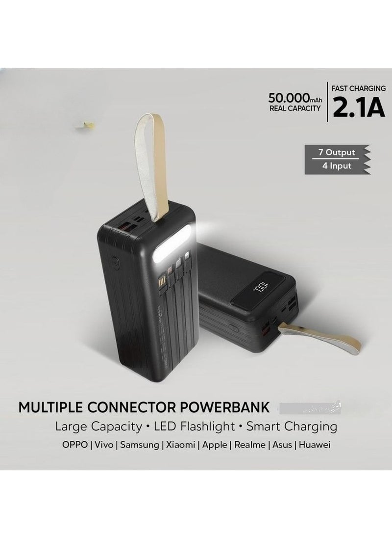 2.1A Portable Charger ,Power Bank 50000mAh,  USB C Battery Pack,  with 4 Outputs & 3 Inputs ,50000mah High Capacity ,External Battery ,Charging Bank for iPhone 16,15, Samsung, Galaxy,Ipad