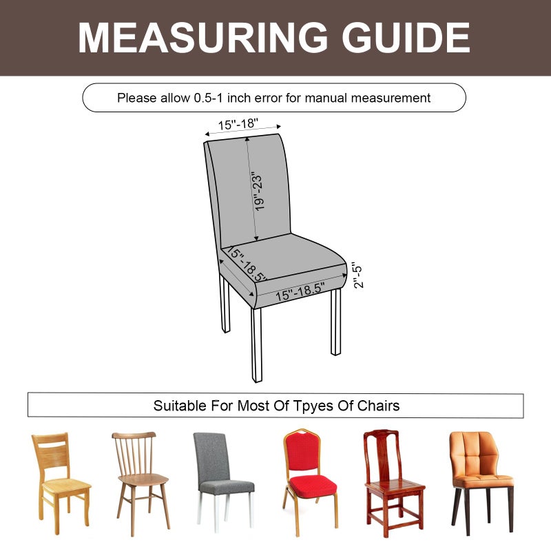 Genina 100% Waterproof Dining Room Chair Covers Set of 4 Stretch Kitchen Chair Covers Parsons Chair Slipcovers for Dining Room Chair Protector Cover, Removable, Washable (Leaf Pattern-Light Blue) - Image 4