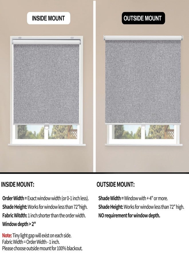 Sunoff Blackout Roller Shades Blinds Cordless for Windows Pull Down Room Darkening Door Blinds with Thermal Insulated Easy to Install for Living Room,Bedroom,Home,Office,Heather Grey 23" W x 72" H - Image 3
