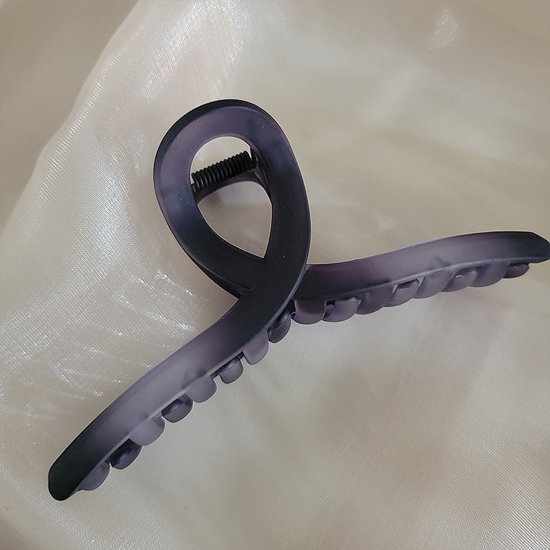 Korean Glossy Scratch-Resistant Large Hair Claw 13 square matte purple 10cm