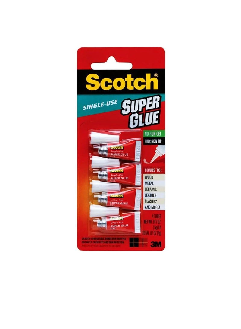 Scotch Super Glue Gel 4 Tubes - Image 3