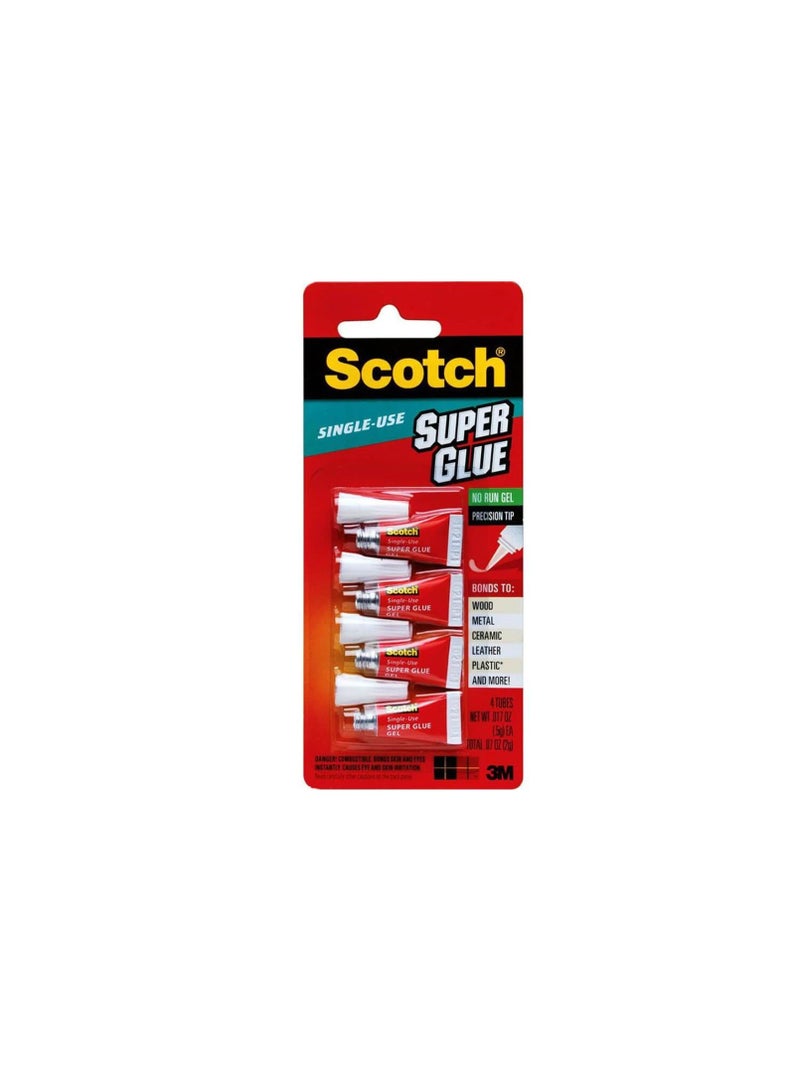 Scotch Super Glue Gel 4 Tubes - Image 2