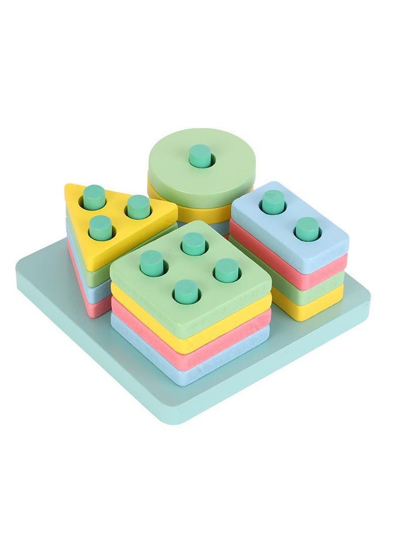 general Montessori Toys for 1 to 3-Year-Old Boys Girls Toddlers, Wooden Sorting & Stacking Toys for Toddlers and Kids Preschool, Educational Toys, Color Recognition Stacker Shape Sorter, Learning Puzzles Gift - Image 4