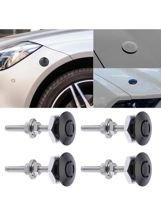 4pcs Automotive Hood Locks Set Long Short And Hidden Anti Theft Button Type - Image 1