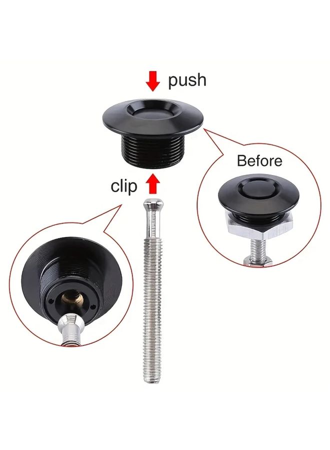 4pcs Automotive Hood Locks Set Long Short And Hidden Anti Theft Button Type - Image 5