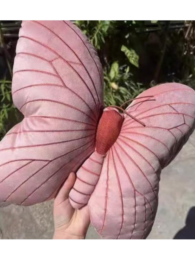 وسادة مخملية لامعة على شكل فراشة وردية ، أريكة زنبركية متلألئة ، غرفة معيشة وتنجيد سرير (erfly-B ، 11.8 × 11.8 بوصة) - Image 5