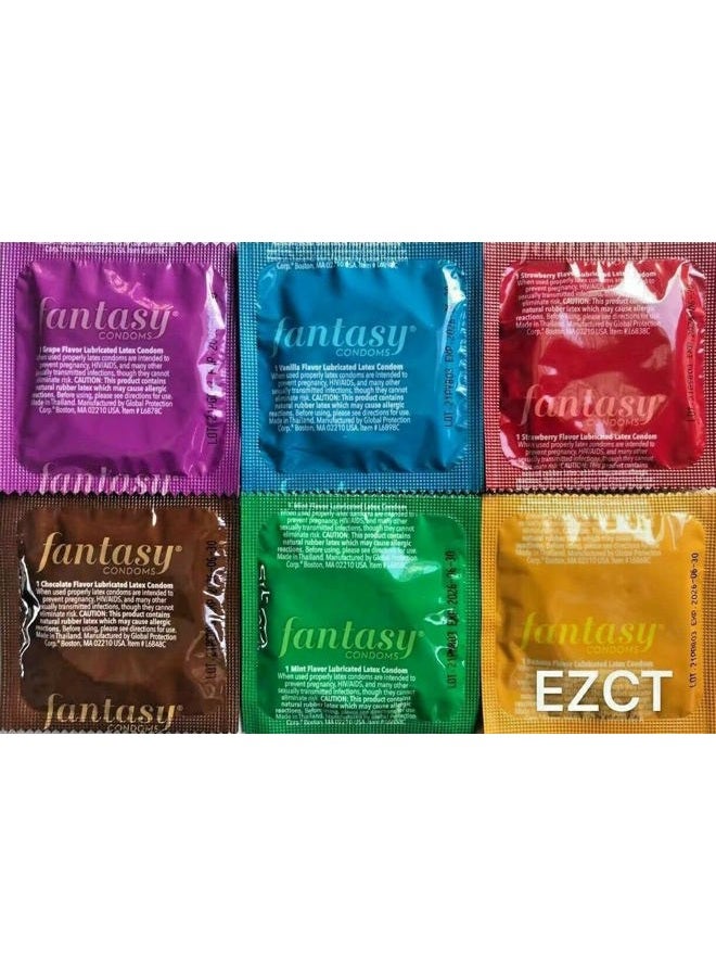 Fantasy Flavored Condom Pack of 36 Condoms: Various Flavours such as Vanilla, Strawberry, Mint, Grape, Chocolate, and Banana. [Random Fun You Won't Know Until You Use I.] - Image 3