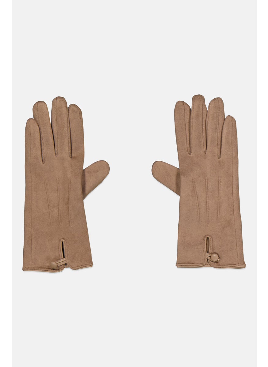 London Fog - Women 1 Pair Textured Gloves, Tan - Image 1