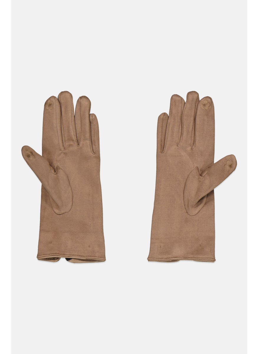 London Fog - Women 1 Pair Textured Gloves, Tan - Image 1
