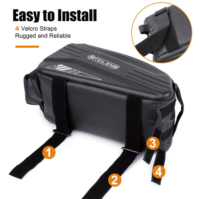 Febabilo Bike Bags for Bicycle Rear Rack - 10L EVA Hard Shell Waterproof 3-in-1 Ebike Trunk Cargo Pannier Bag with Reflective Strip & Shoulder Strap for Commuter Travel Outdoor Cycling Accessories - Image 4