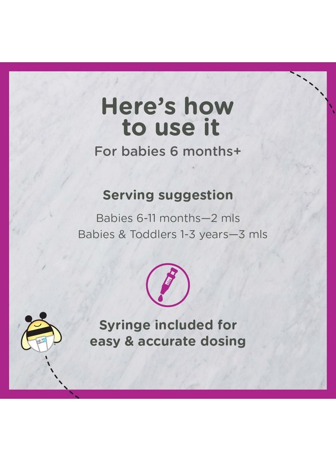 Zarbee's - Baby Immune Support With Zinc, Baby & Toddler Vitamin 6 Months+, Includes Syringe For Easy & Accurate Dosing, Natural Grape Flavor, 2Oz - Image 1