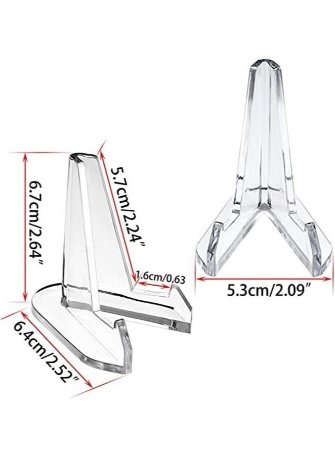 Bukela 12 Packs Acrylic Easel Stands Clear Mini Coin Display Easel Holder for Displaying Air-Tite Coins Pocket Watches Capsules Challenge Medals Chips,2.64 Inch Tall - Image 4