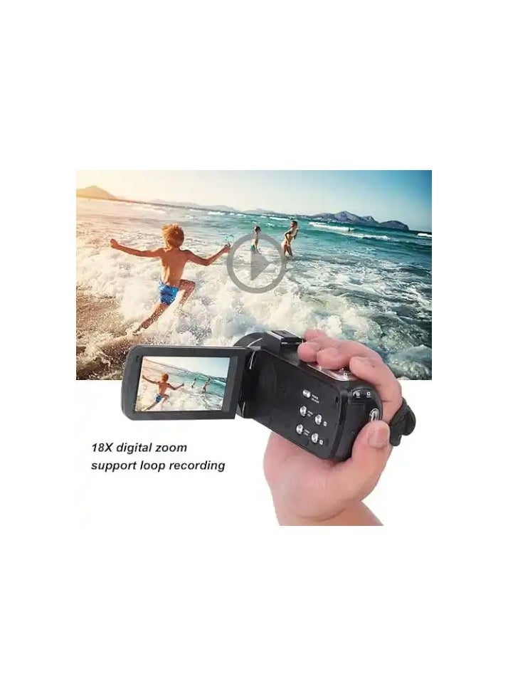 PROMAGE Promage 4K Ultra HD Camcorder – 18x Digital Zoom Video Camera with Flip Screen, External Microphone Support, Remote Control & Night Vision  - Image 4