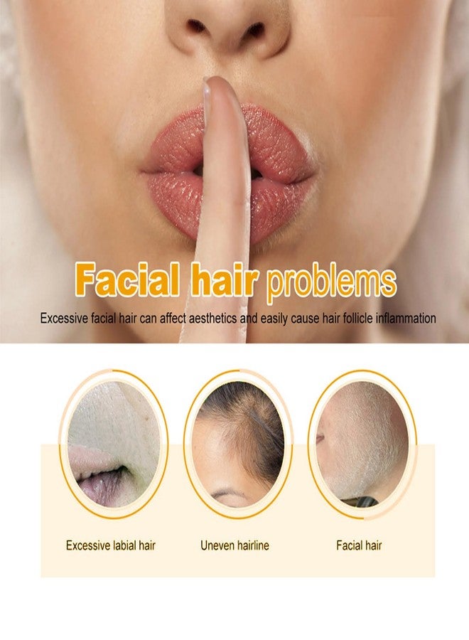 جروسبي كريم إزالة شعر الوجه، كريم إزالة شعر الوجه بنكهة البرتقال للشفة العليا والذقن للنساء، مزيل شعر الوجه للنساء ذوات البشرة الحساسة، لطيف وغير مهيج (قطعتان) - Image 3
