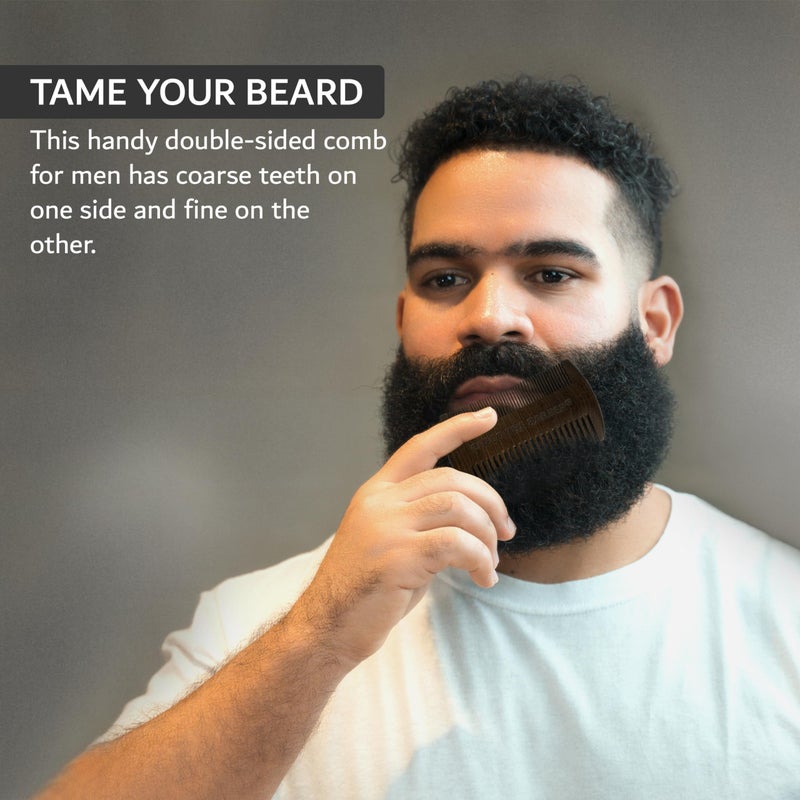 CHECO THE BARBER Sandalwood Beard Comb for Men â€“ Pocket-Size Anti-Static Wooden Grooming Comb with Protective Case â€“ For Beard, Mustache & Hair - Image 3