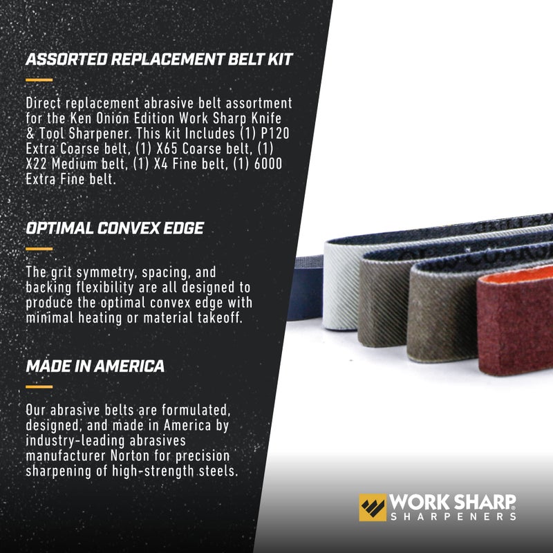 Work Sharp WSSAKO81113 Assorted Belt Kit Replacement for Ken Onion Edition - Image 3