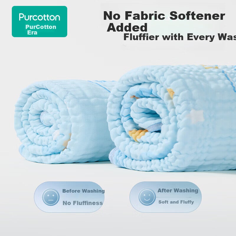 JD Jing Zao PurCotton Baby Towel Pure Cotton Gauze Antibacterial Baby Bath Towel Children's Blanket Little Prince - Yellow 120cm - Image 4