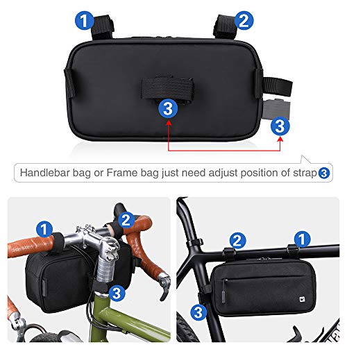 Rhinowalk Bike Handlebar Bag, Multifunctional Waterproof Mountain Bike Crossbar Front Bag Road Bike Basket Bicycle Frame Bag Waist Shoulder Bag Bicycle Bag Professional Cycling Accessories - Image 4