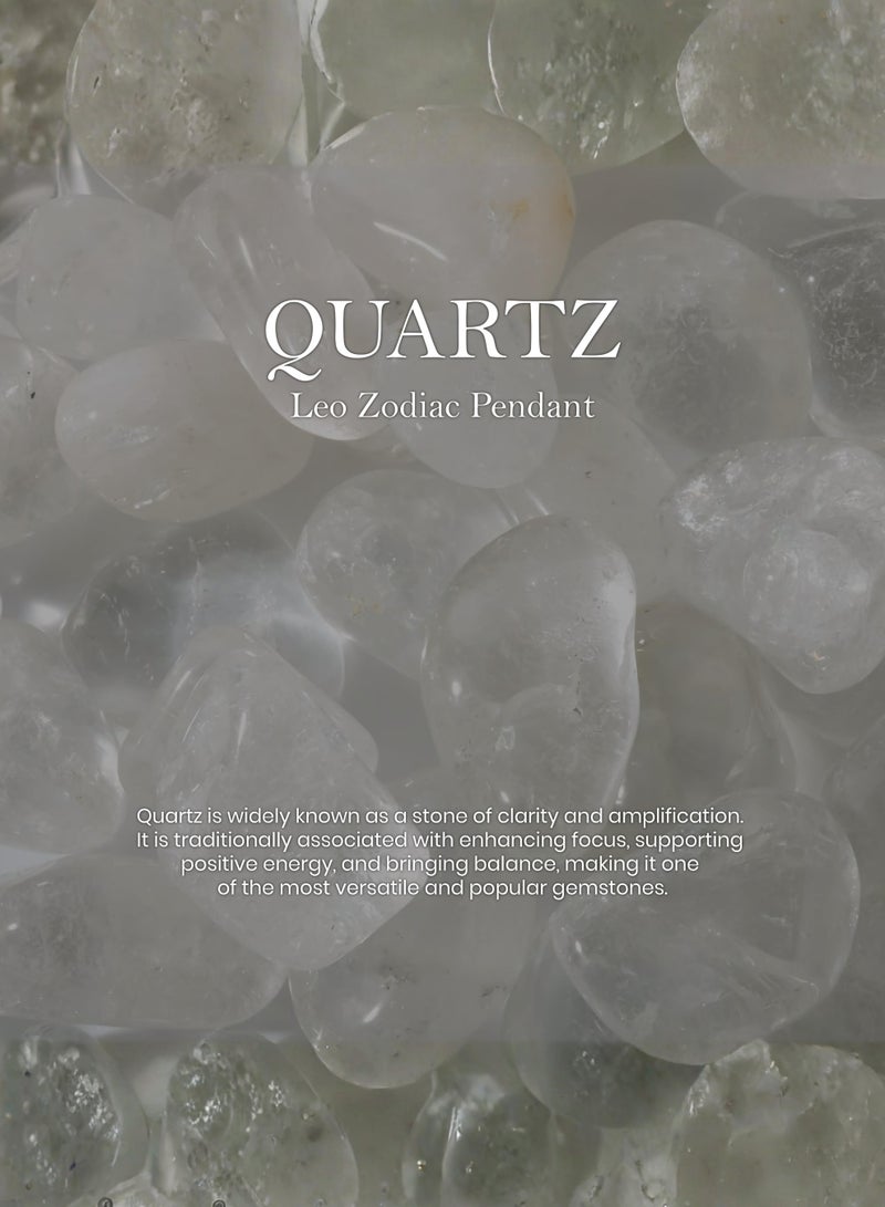 British Fossils Zodiac Pendant Leo - Quartz - Image 2