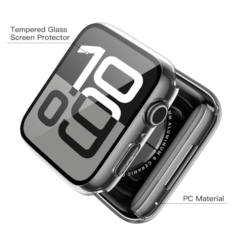 Misxi 2 Pack Tempered Glass Case Compatible for Apple Watch Series 11 (2025) Series 10 46mm, Hard PC Screen Protector Protection Ultra-Thin Lightweight Scratch-Resistant Cover for iWatch, Transparent - Image 3