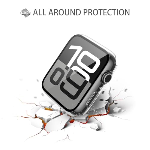 Misxi 2 Pack Tempered Glass Case Compatible for Apple Watch Series 11 (2025) Series 10 46mm, Hard PC Screen Protector Protection Ultra-Thin Lightweight Scratch-Resistant Cover for iWatch, Transparent - Image 4