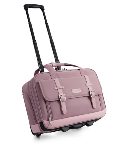 AUROTIER Rolling Laptop Bag Women, Rolling Briefcase for Women with Dual Lock, 16 Inch Computer Bag with Wheels, Roller Underseat Carry On Luggage Personal Item Suitcase for Work Travel Business - Image 1